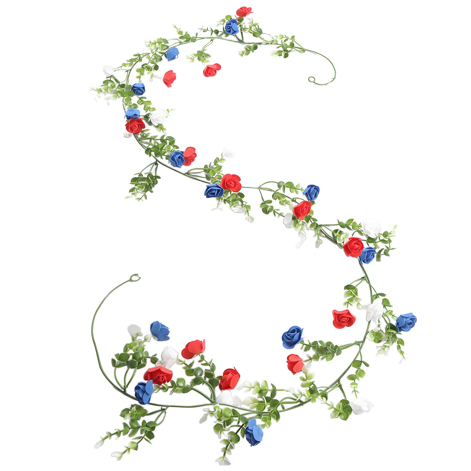 Tsophreniq Daisies Wreath with Patriotic Color Great for Independence Day Themed Celebration Hanging Decoration Independence Day Decorations