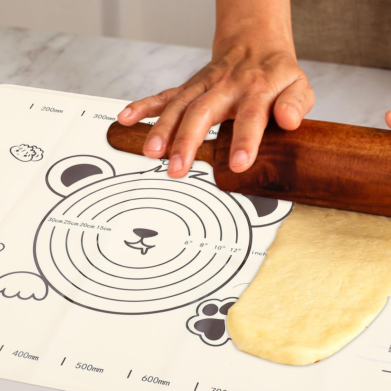 Generic Food-grade Silicone Baking Mat Large Non-stick Rolling Mat Heat-resistant Pastry Kneading Pad for Kitchen Counter Protection and Dough Rolling
