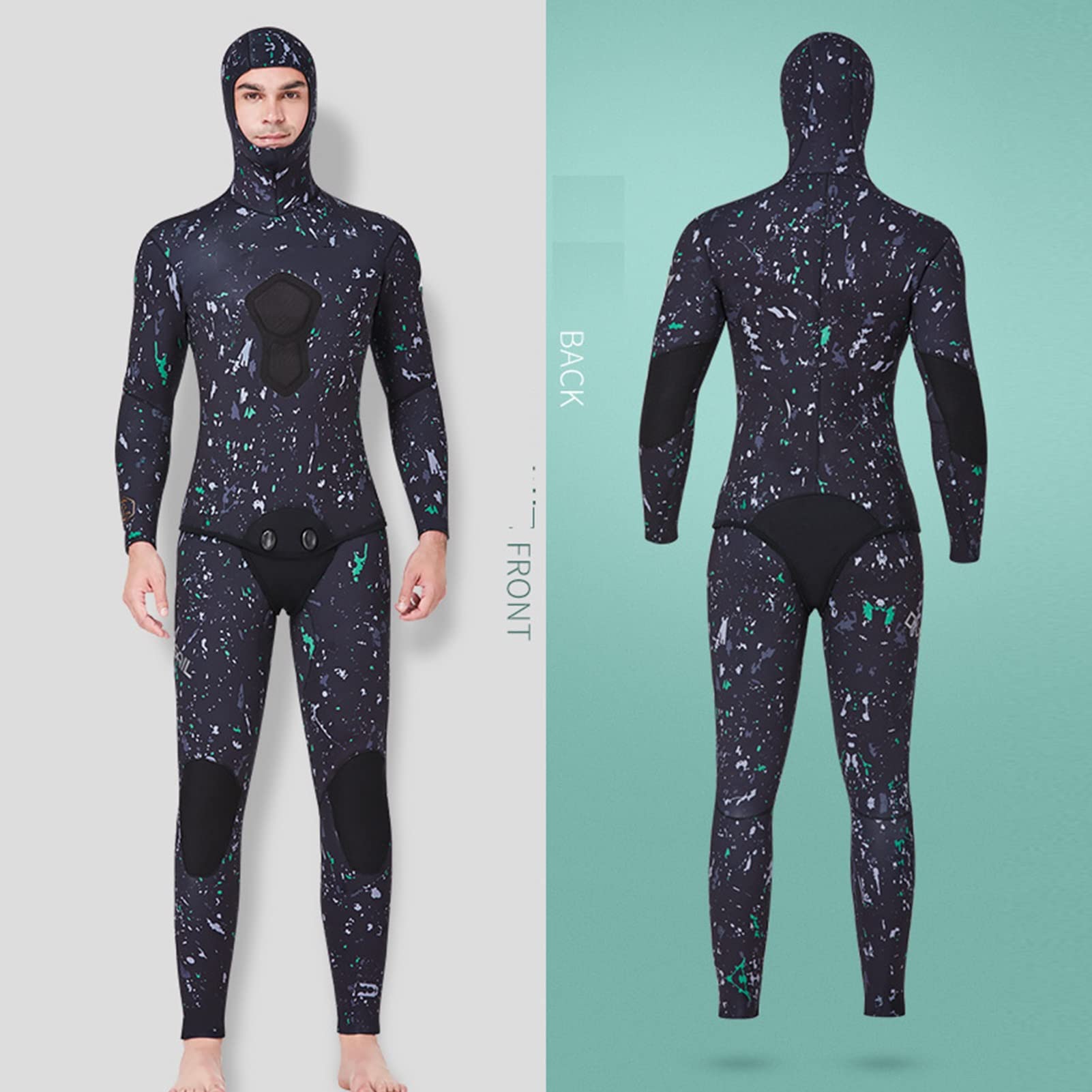 Muta Con Cappuccio Diviso Da 3 Mm Muta In Neoprene Blocco Anti-shock Sul Petto for Nuotoimmersionisurf SnorkelingMuta Da Pesca