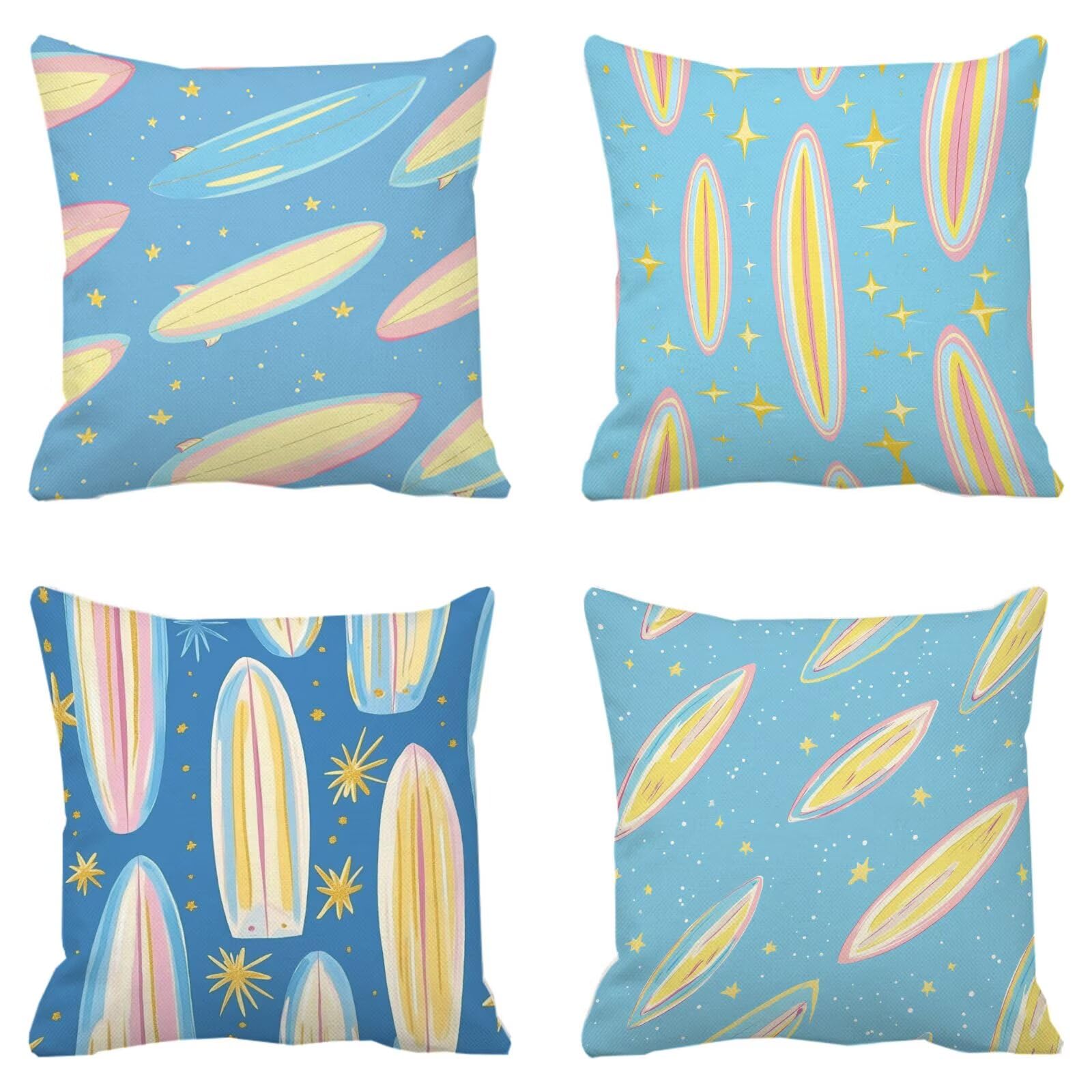 Funda Cojin 50x50cm Funda Cojin Azul Estrella Cojines Sofa Fundas Cojines Lino Almohada Decorativa, ImpresióN A Doble Cara con Cremallera Oculta, Para Sofá Silla JardíN Terraza DecoracióN Hogar P-371