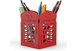Red British Phone Booth Pen Holder
