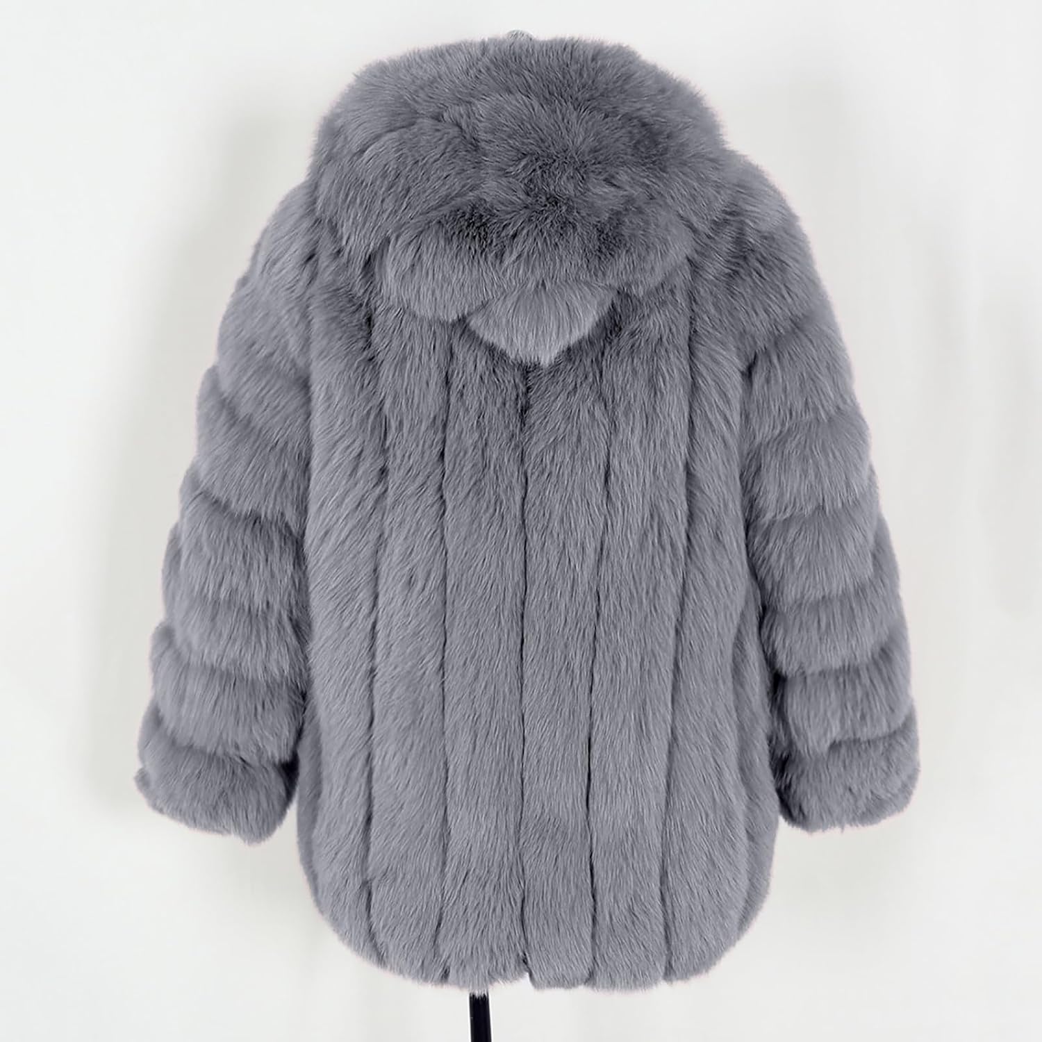 2025 Women's Faux Fur Coat Long Sleeve Shaggy Winter Hooded Jacket Luxury Warm Furry Open Front Outerwear