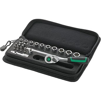 Stahlwille 96010127 Socket Spanner Set 24 Pieces Soft Case Hard Foam Insert Socket Spanner Inserts Bits 1/4 Inch