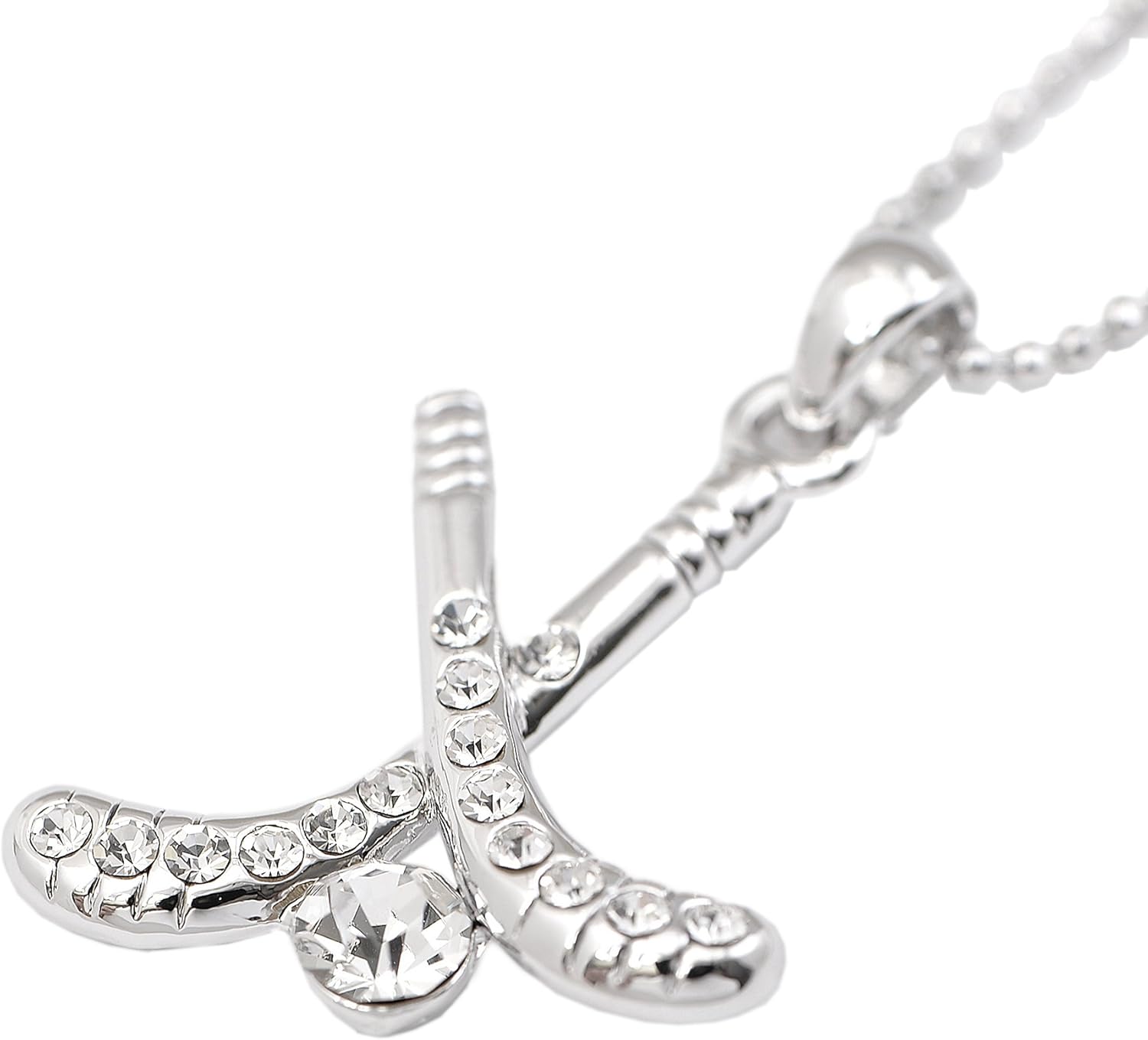 Spinningdaisy Crystal Field Hockey Stick with Ball Necklace - Image 3
