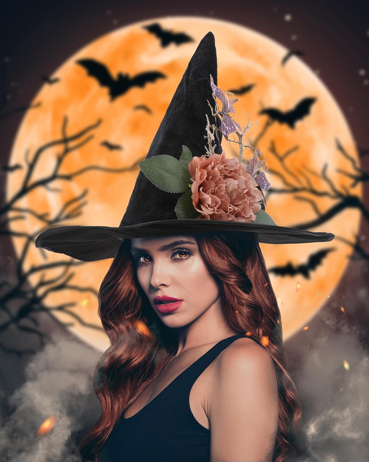 Witches Hat Women Adult - Halloween Costume Witch Hats Woodland Renaissance Accessories - Image 3