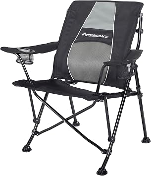 STRONGBACK Camping Chair Guru with Lumbar Support, Black