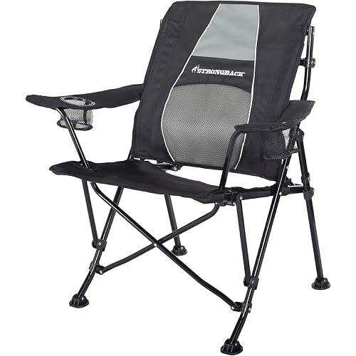 STRONGBACK Camping Chair Guru with Lumbar Support, Black