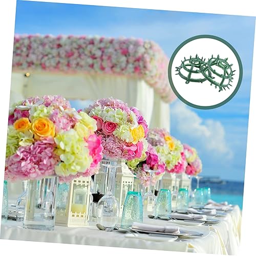 Miniatura 7 de ARTIBETTER 60 piezas de soporte de bola de hierba, mini plantas, plantas de plumeria, decoración de flores de boda, soporte para cabeza de flor,