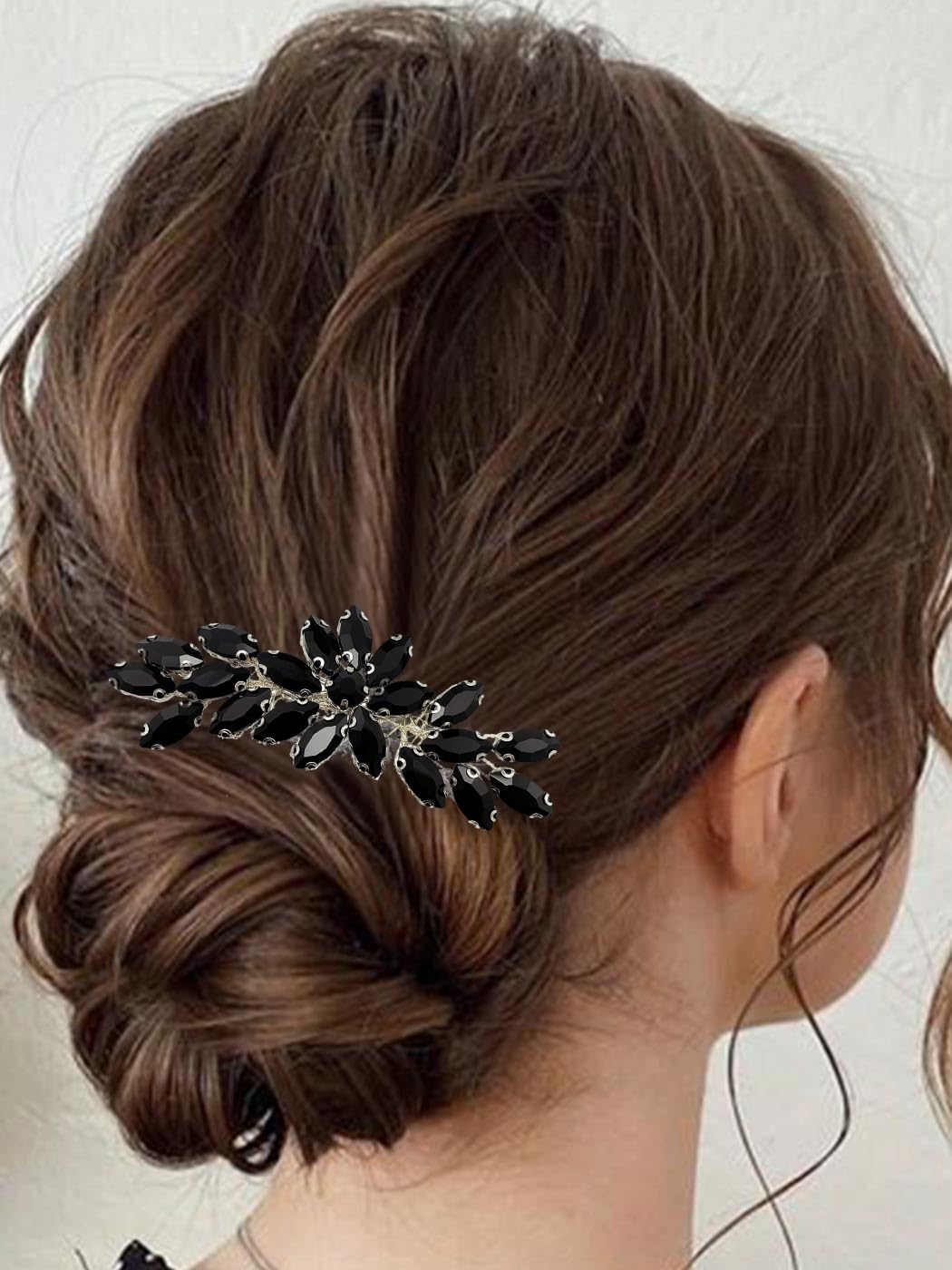 Black Bride Wedding Hair Comb Party Daily Crystal Hair Side Combs Rhinestone Bridal Decorative Combs Hairpins Clip Bridal Headpieces Hairpiece Hair Accessories for Women and Girls