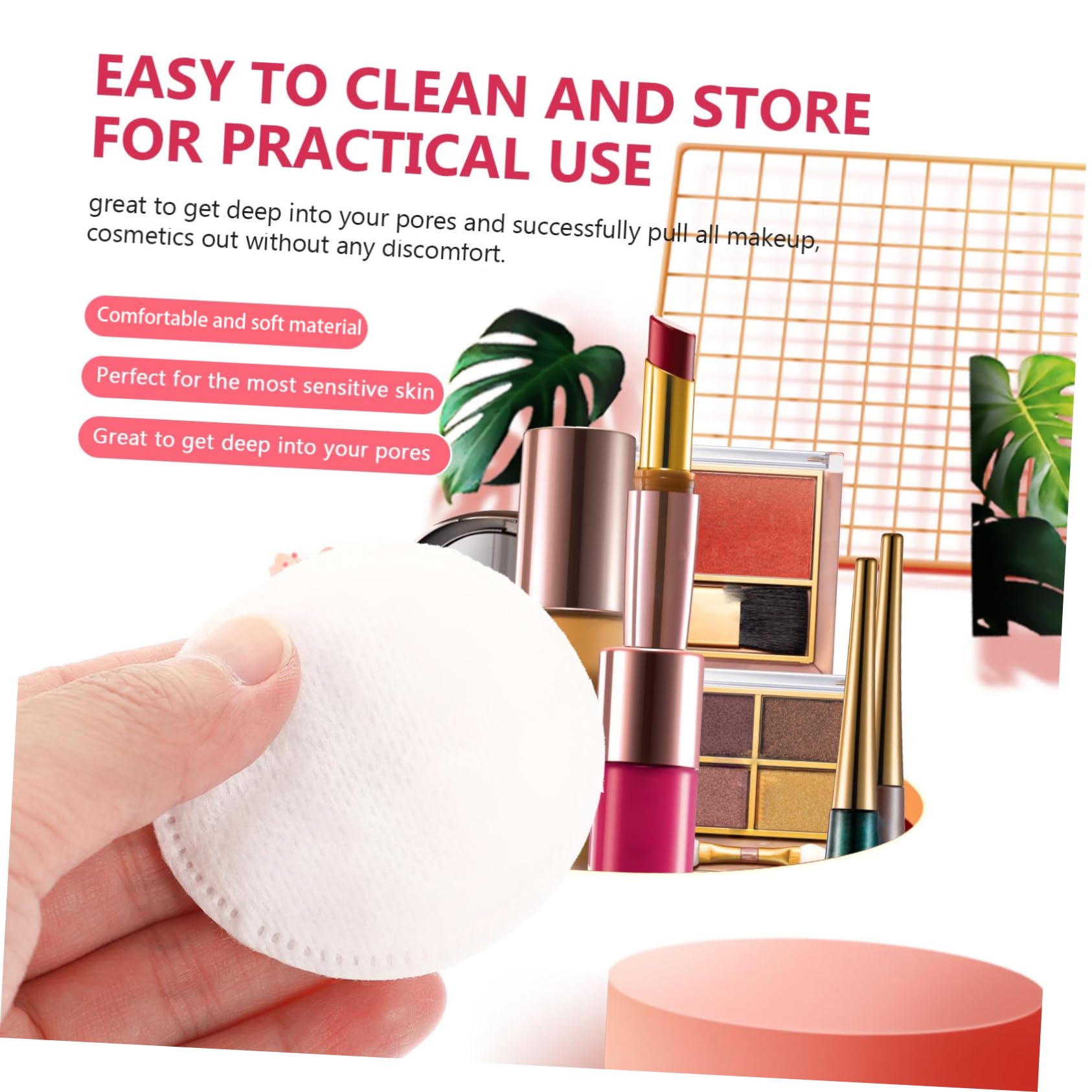 Mikinona 200pcs Makeup Pads Thicken Facial Cleaning for Mascara Lipstick Reusable Applicator Pads Bag