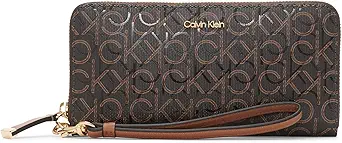 Calvin Klein Key Item Saffiano Continental Zip-Around Wallet with Wristlet Strap