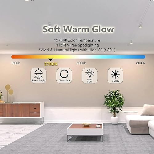 Miniatura 7 de Bombilla LED MR16, equivalente a halógeno de 50 W, 5 W, 12 V, 3000 K, blanco cálido suave, base bi-pin GU5.3 de 450 lúmenes, bombilla de foco de 12