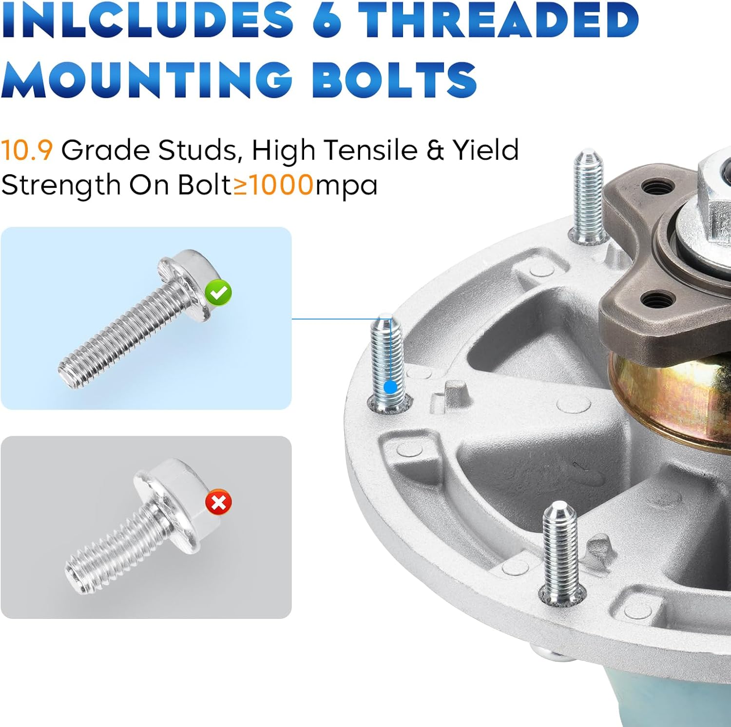 Aeagle TCA24880 Spindle Assembly for John Deere TCA17517 TCA20639, Fit for 48" 54" 60" 72" Z520 Z710 Z850 Z910 Z950 Z960 Z970 Z915B Z920M Z925M Z930M Z945M Z955M (3 Pack)
