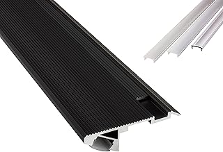 tktrading24 T-STA 30° LED Premium Treppenprofil Alu Profil Universell schwarz - 2m opal