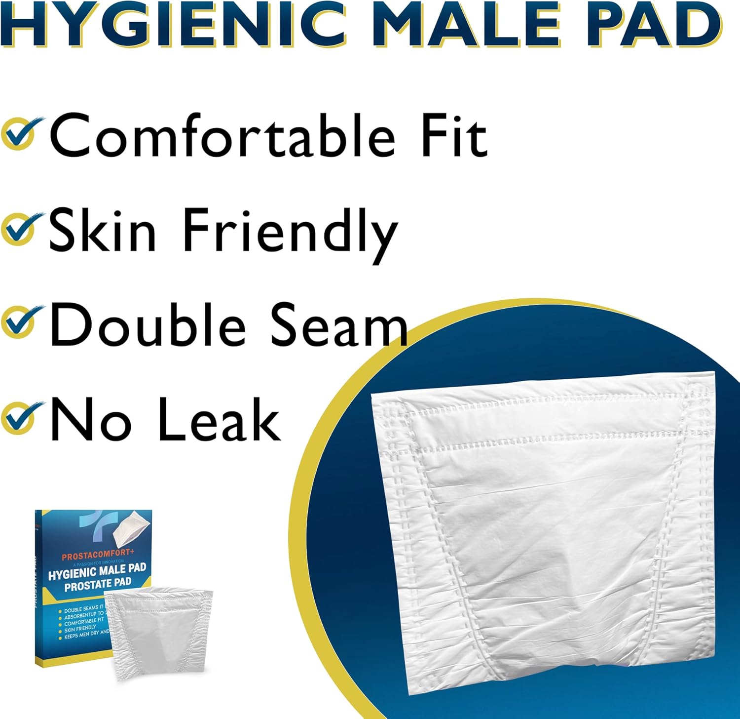 PROSTACOMFORT+ Hygienic Male Pad – 24 Pcs Incontinence Guards for Men Super Absorbent Urinary Drip Sleeves Prevents Leaks, Bad Odors & Stains – Oeko TEX Certified Bladder Control Pads for Men - Image 2