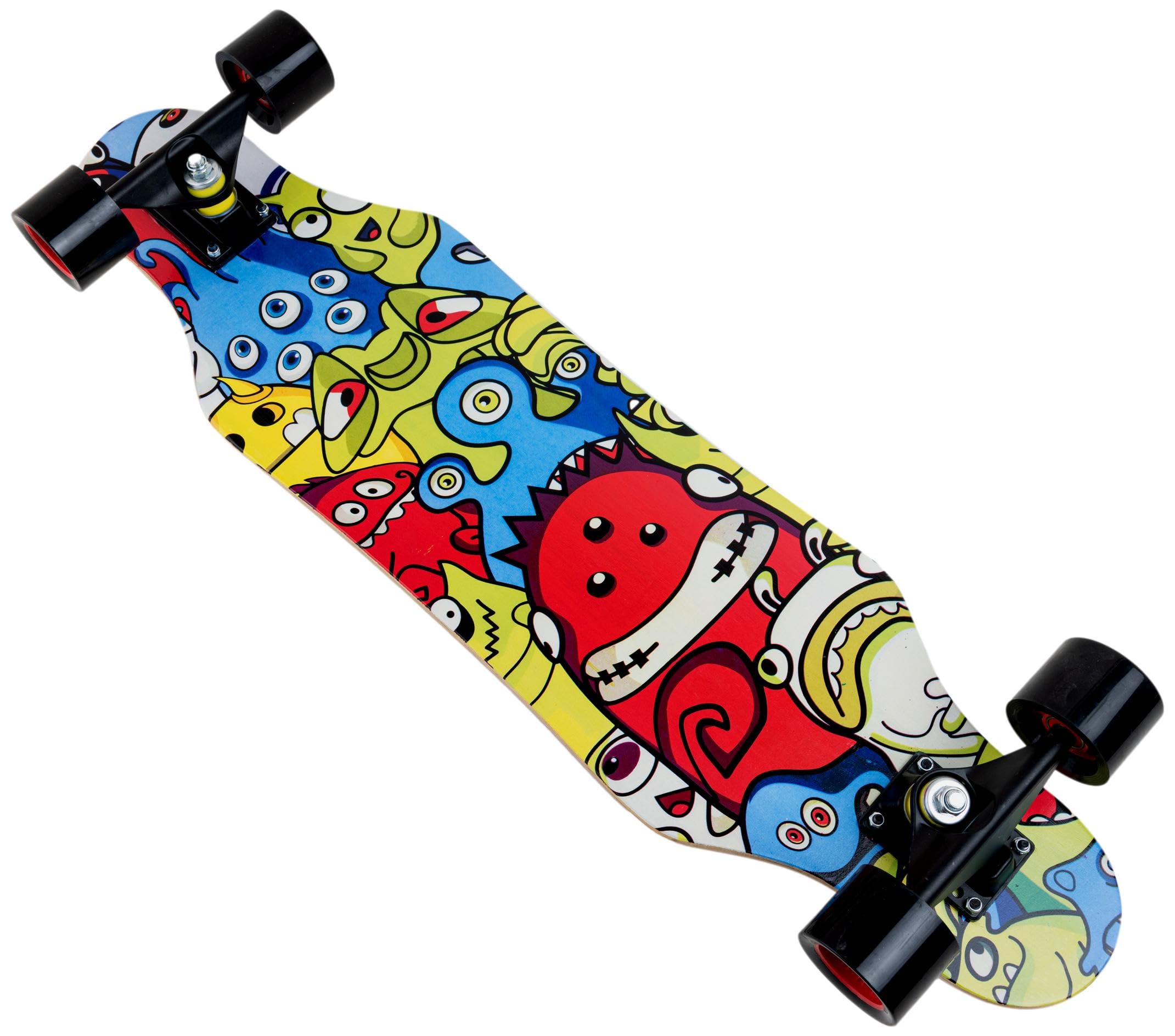 80cm Longboard Cruiser Doodles do Carving i Cruising - Długi stół o wysokiej wytrzymałości i lekkości, łożyska ABEC-7 - Idealny dla początkujących dzieci i młodzieży na deskorolce