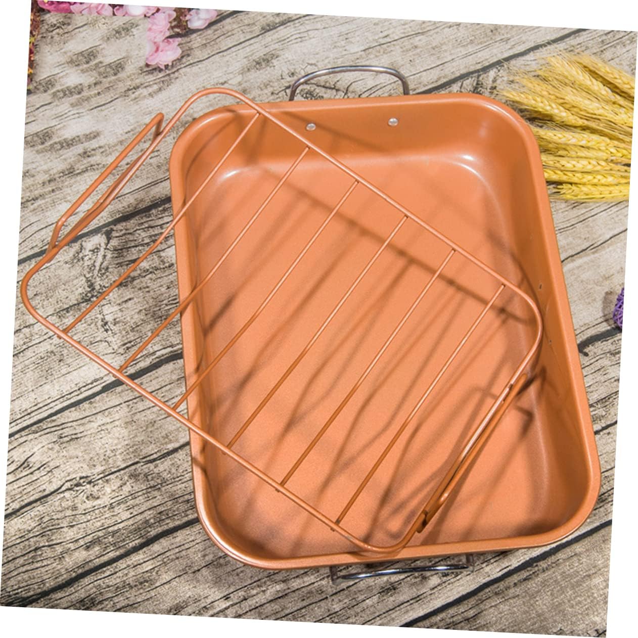 Rectangular Nonstick Baking Pan Rack for Baking Cakes and Grilled Chicken for Oven Use