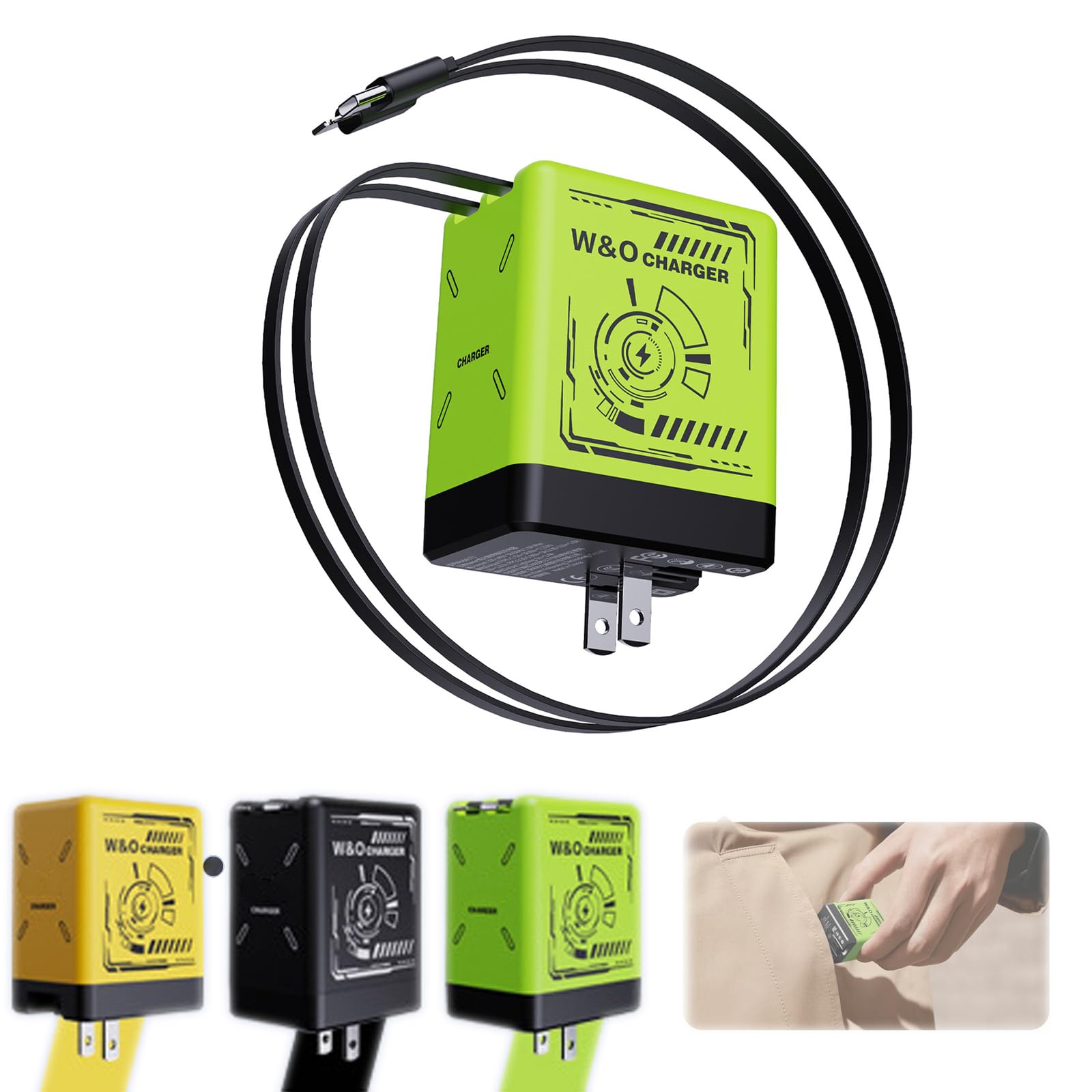 Gan Flash Super Charger 120w 120W 2-in-1 Retractable Charger - Type C ...