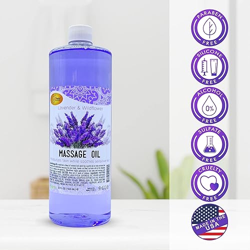 Miniatura 8 de SPA REDI - Aceite de masaje, lavanda, 32 onzas - Terapia de masaje profesional de cuerpo completo, manicura, pedicura - Relaja los músculos
