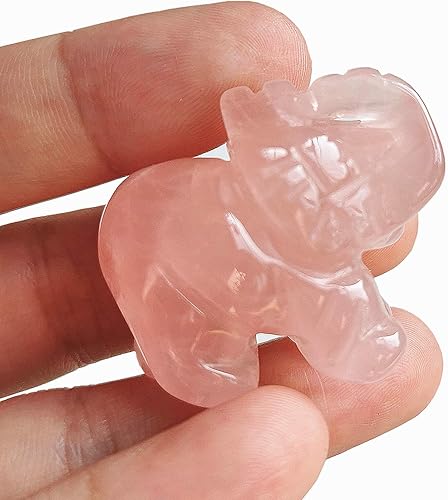Miniatura 10 de 1 pieza de decoración de cristal de elefante de jaspe rojo natural, cristales de bolsillo y piedras curativas de 1.5 pulgadas, decoración de Jaspe