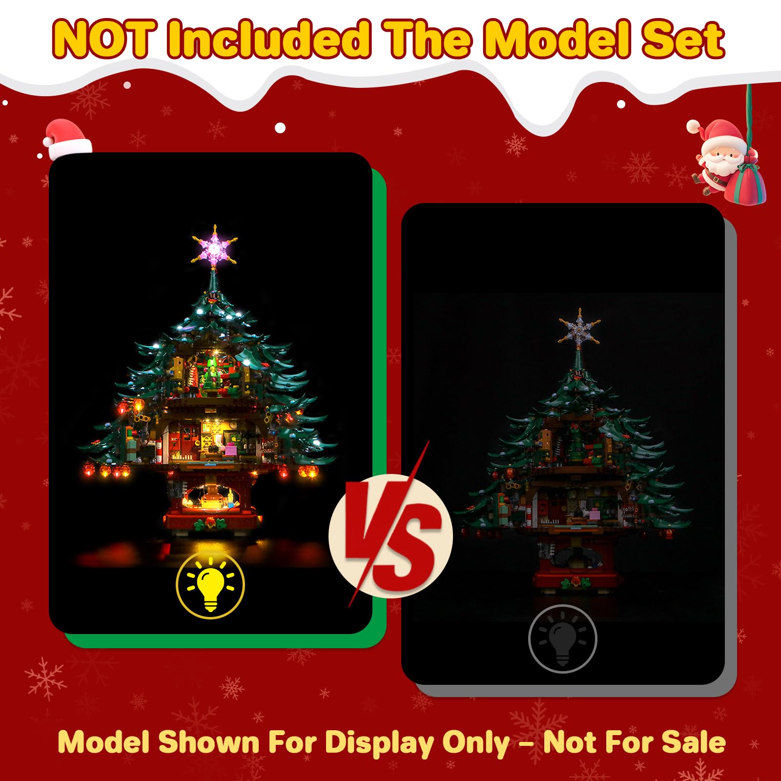 LocoLee Led Light Set Compatible with Lego 41843 Family Christmas Tree Decoration Led Decoration Lighting Kit Compatible with Lego 41843 Building Blocks Model,Only Lights Set,No Model - Image 4