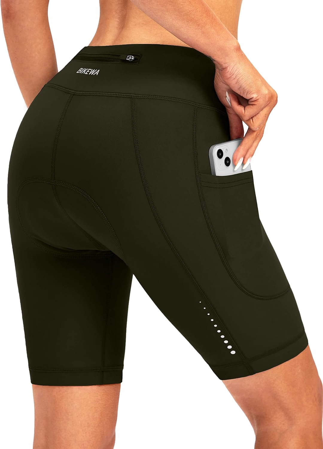 Bikewa Women's 4D Padded Bike Shorts Cycling Riding Road Biking Bicycle Cycle Shorts for Women Zipper Pockets