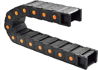 Plastic Drag Chain Cable Carrier Closed Type with End Connectors R125 45 x 75mm L1000mm for Electrical CNC Router Machines