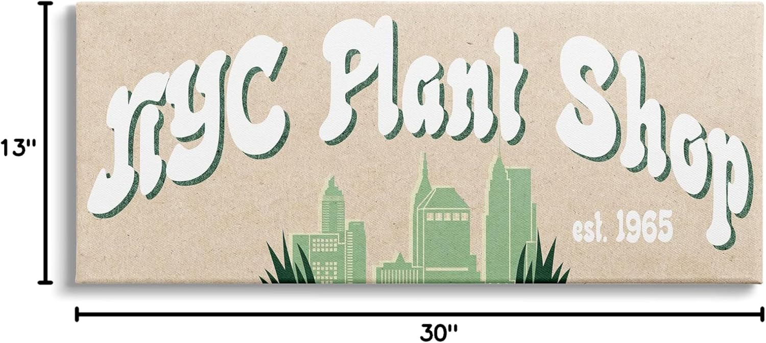 Stupell Industries NYC Plant Shop Green Grass Skyline Est. 1965