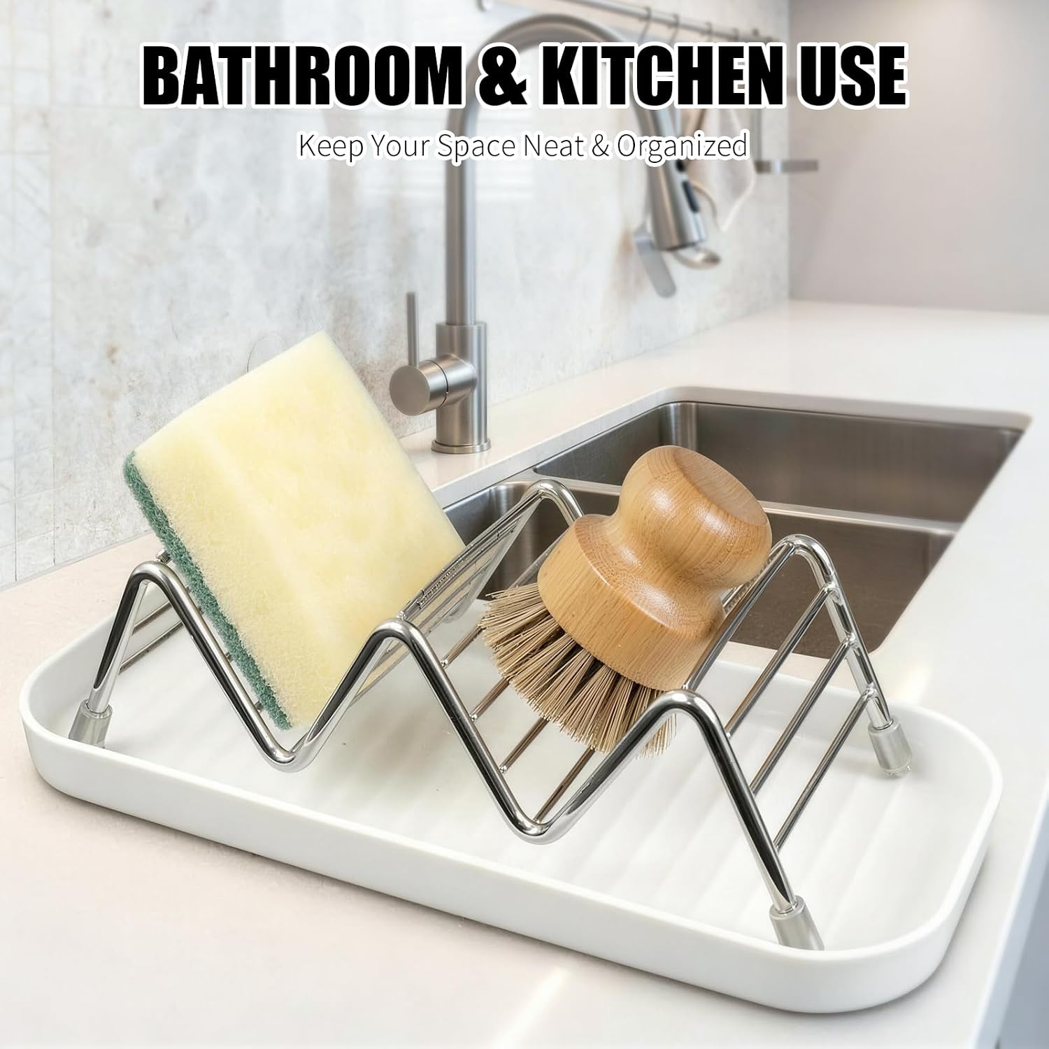 Soap Dish Holder Stainless Steel Self Draining with Tray, Shampoo Bar Holder for Shower, Rustproof Bathroom Soap Dish Organizer for Shampoo Bars, Conditioner Bars, Kitchen Sink Countertop