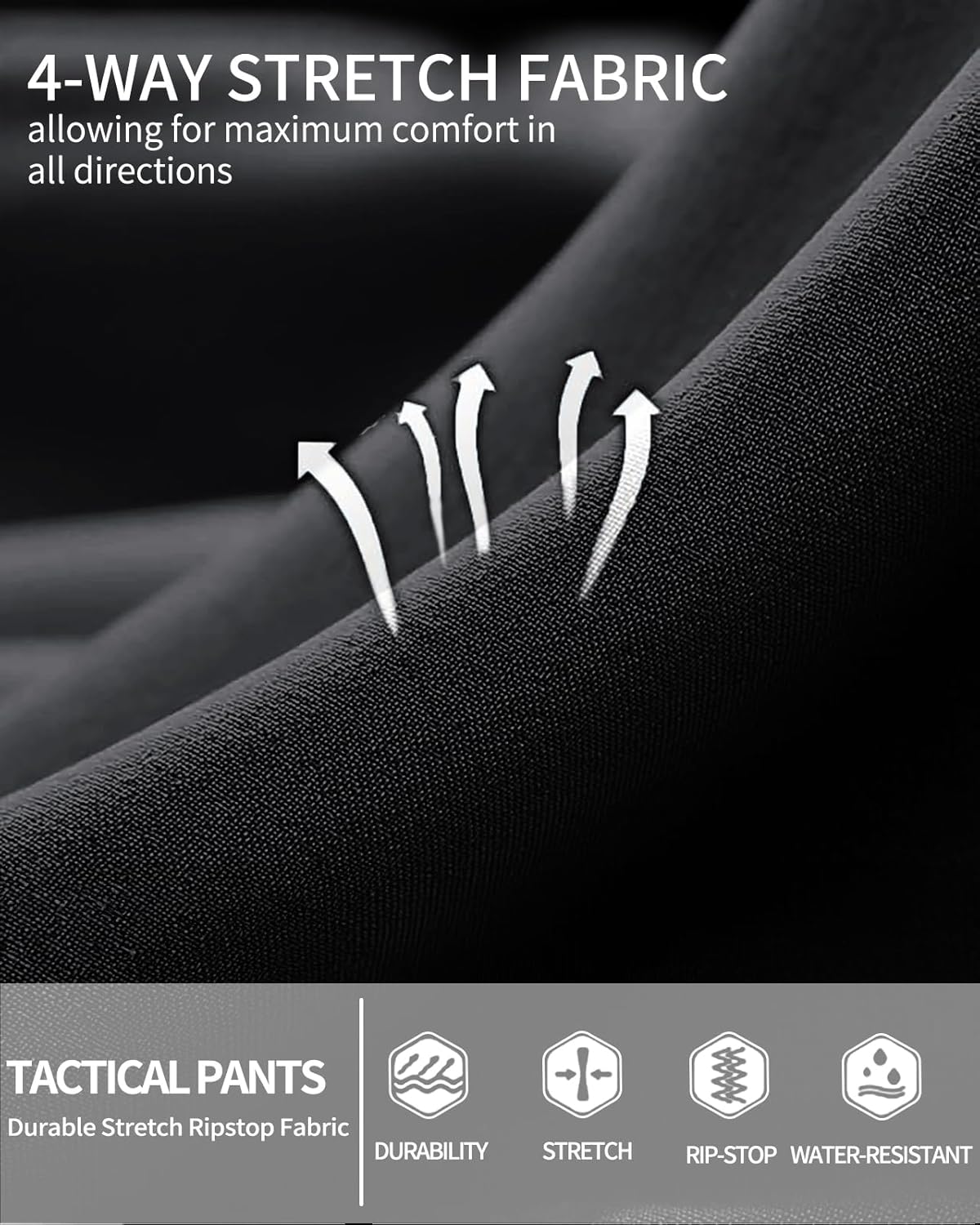 Men's Hiking Cargo Pants Lightweight Quick-Dry Waterproof Stretch Work Fishing Travel Outdoor Pants with 6 Pockets - Image 5