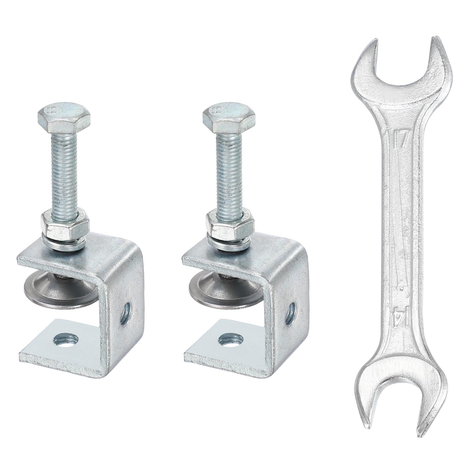 sourcing map 2PCS Carbon Steel C Clamps Mini 1-1/4" (30mm) Wide Jaw Opening Small Galvanized U Clamp for Woodworking Welding Building Household Mounting