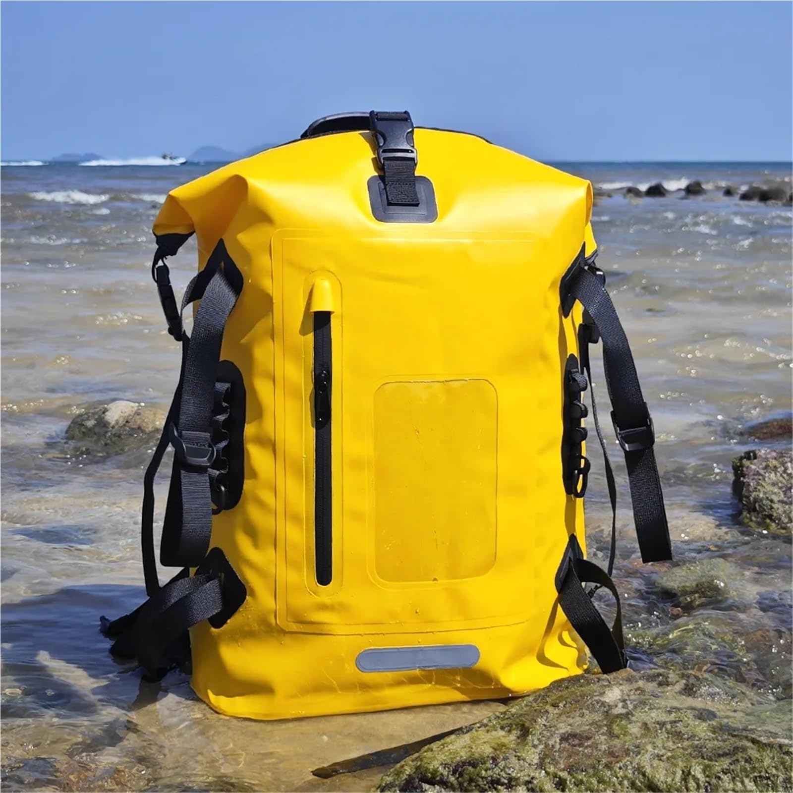 Wasserdichter Trockensack Aus PVC, 30 L Großer Wanderrucksack Mit Kapazität, wasserdichte Tasche for Tauchen, Schwimmen Und Nass-Trocken-Trennung FüR Wassersport Wandern Camping(Orange)