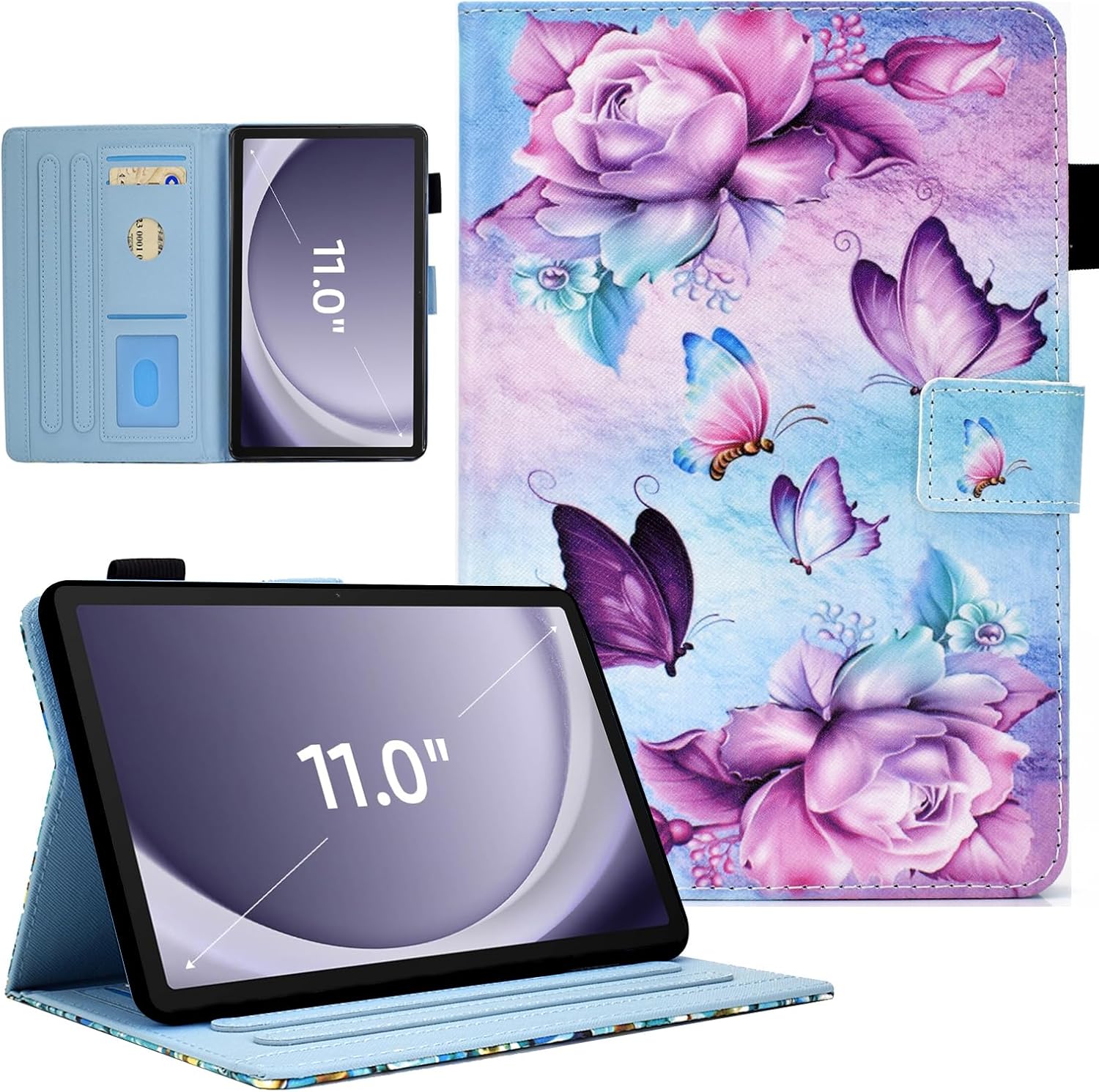 Case for Samsung Galaxy Tab A11+/ A9+ Plus 11 inch Case 2026/2024, Flowers