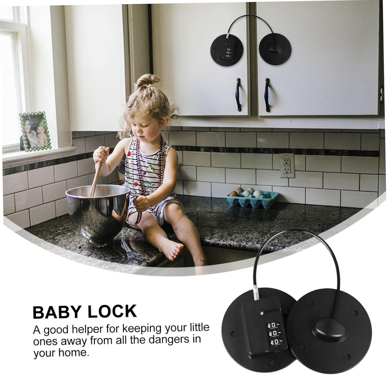 No-drill Password Lock for Boy Girl Safety Multi-functional Protective Lock for Cabinets Refrigerators and Appliances Durable Anti-pinch Design for Childproofing Home
