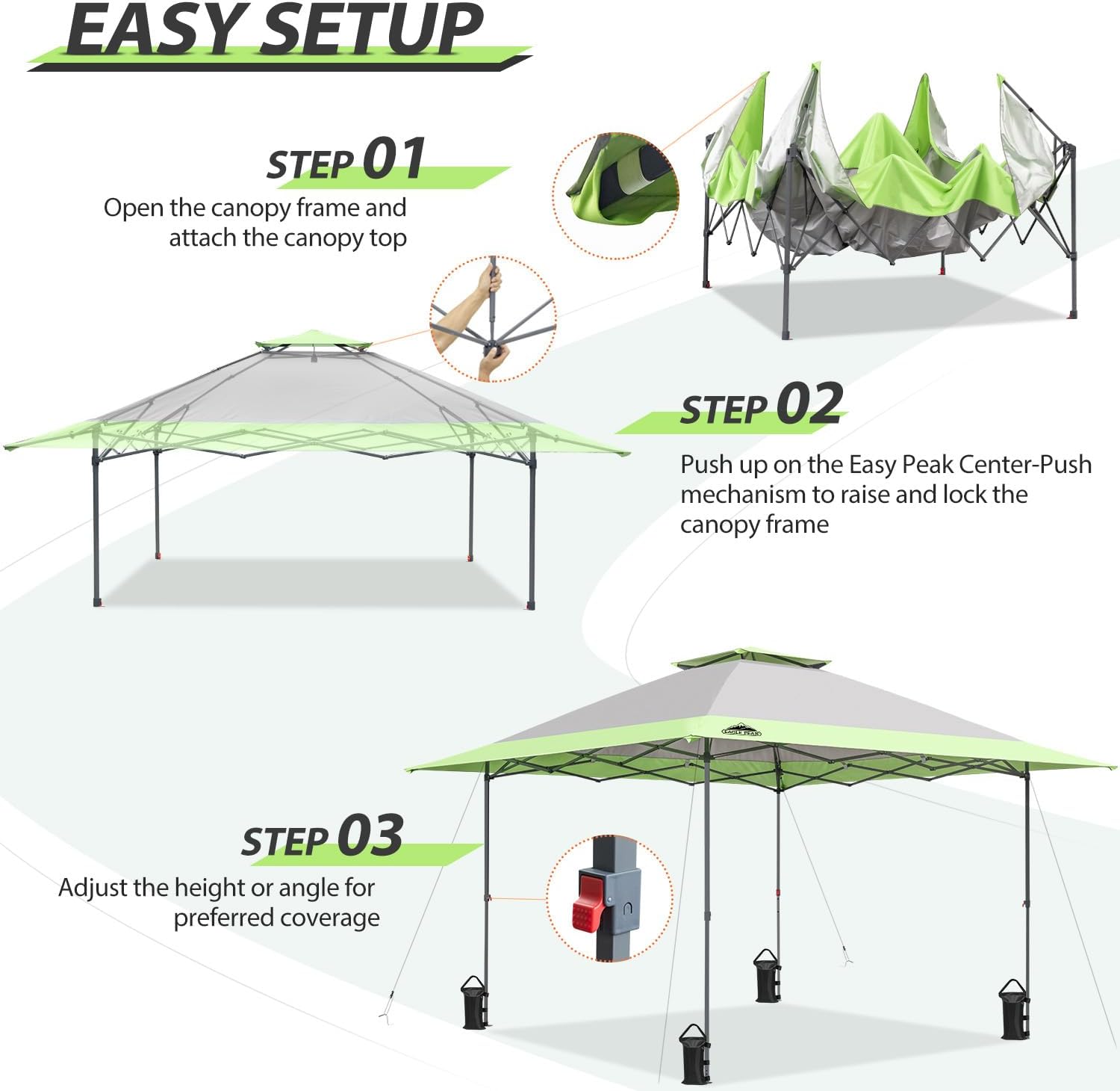 Gray Steel 13x13 Pop-Up Canopy Tent with UV Protection