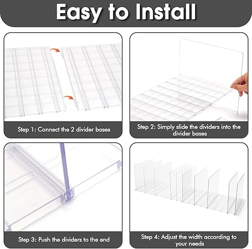 Miniatura 6 de Organizador de bolso para armario, organizador de bolsa de mano de acrílico transparente, divisor de estante ajustable para organizadores de armario