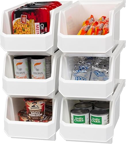 Miniatura 1 de Contenedores de plástico para organización y almacenamiento para armario, cocina, oficina, garaje u organización de despensa, contenedores