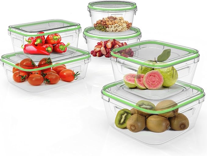 Contenitori In Vetro Per Alimenti Con Coperchio Ermetico - Confezione Da 2 - 2260ml Ciascuno - Adatti A Microonde E Forno