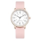 Women's Quartz Watches Nurses and Doctors Ladies Luminous Easy Reader Watch Dial Silicone Nurses Watch Waterproof 12/24 Hour Military Time