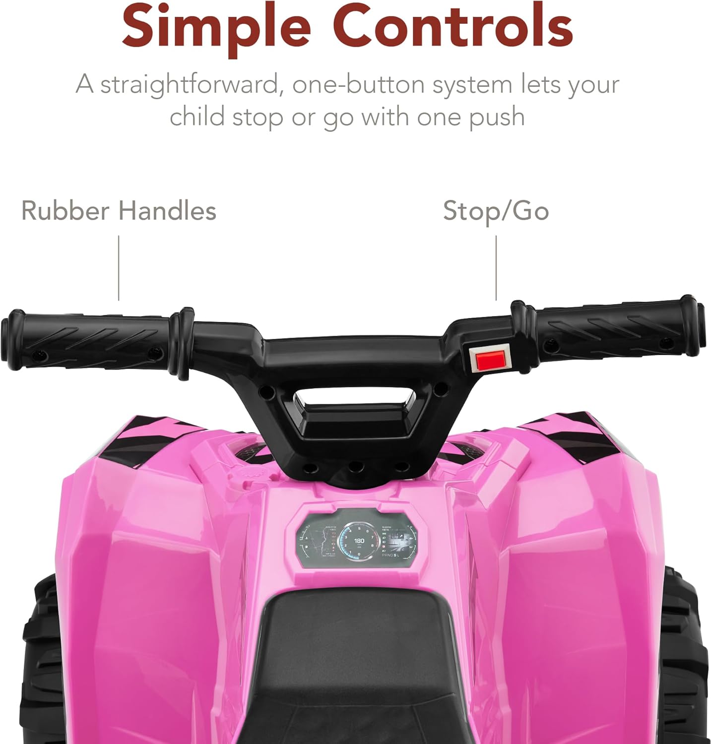 Best Choice Products 6V Kids Ride On Toy, 4-Wheeler Quad ATV Play Car w/ 1.8MPH Max Speed, Treaded Tires, Rubber Handles, Push-Button Accelerator - Pink