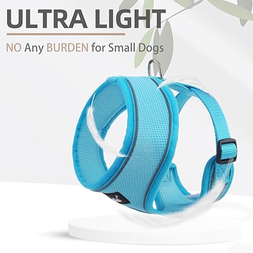 Miniatura 94 de Pupteck - Arnés para perro, chaleco de malla suave con relleno cómodo para cachorros, perros y gatos, evita los tirones, color negro y blanco