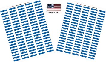 100 Honduras Flag Stickers; American Made Decals Measure 1.5" x 1" & are Self Adhesive; Two Sheets of 50, 100 Sticker Flags Total