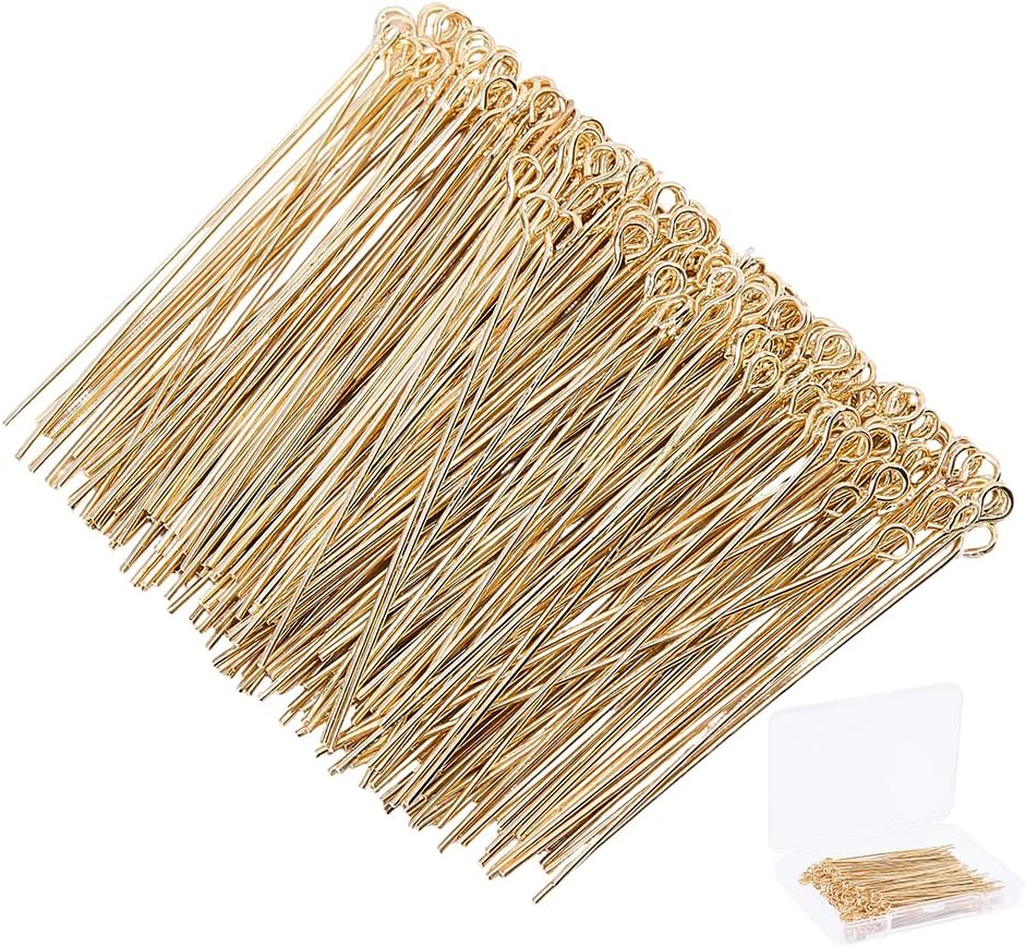 220Pcs Head Pins 925 Sterling Silver Plated Brass Flat Ball Head Eye Pins Jewelry Pins Needles 50.5mm for Earring Bracelet Necklace Jewelry Making Findings Accessory Supplies DIY Craft