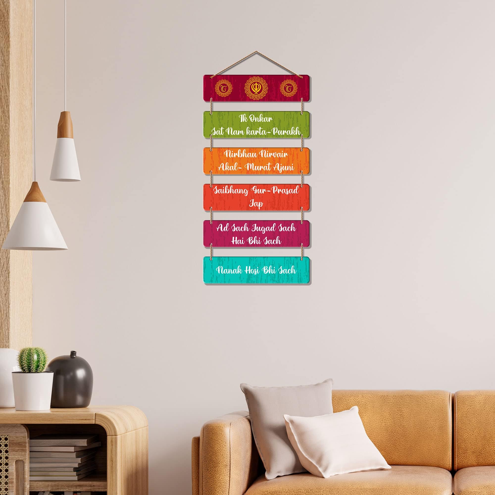 Artvibes Decorative Wall Hanging Wooden Art Decoration item for Living Room | Bedroom | Home Decor | Gifts | Quotes Decor Item | Wall Art For Hall | Mdf Wall Decoration,Set of 6(WH_32106N)