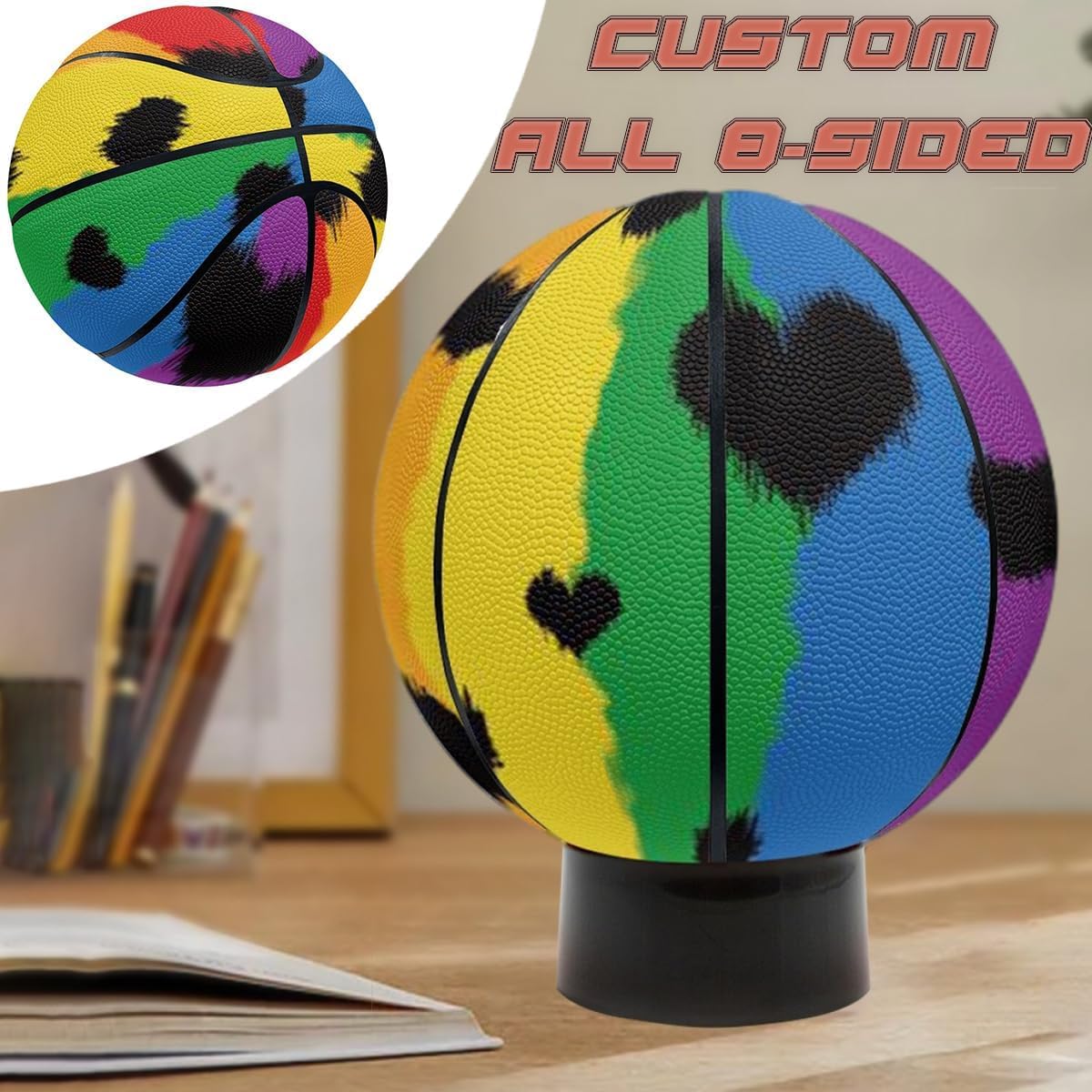 Custom Photo Sports Basketball | Basketball Gift for Son Daughter | Printed with Personalized Picture and Text Great for Senior Night, Coach Team Gifts
