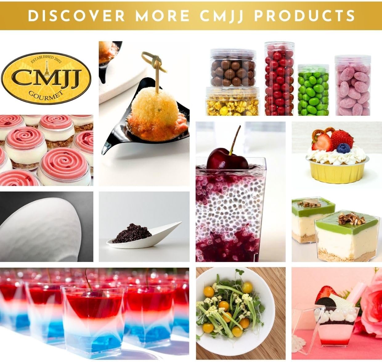 50 Pack 3 Inch Mini Cake Trays with Handle | Disposable Plastic Cake Tray | Small Round Serving Tray for Wedding, Catering & More | Plastic Mini Cake Board | CMJJ