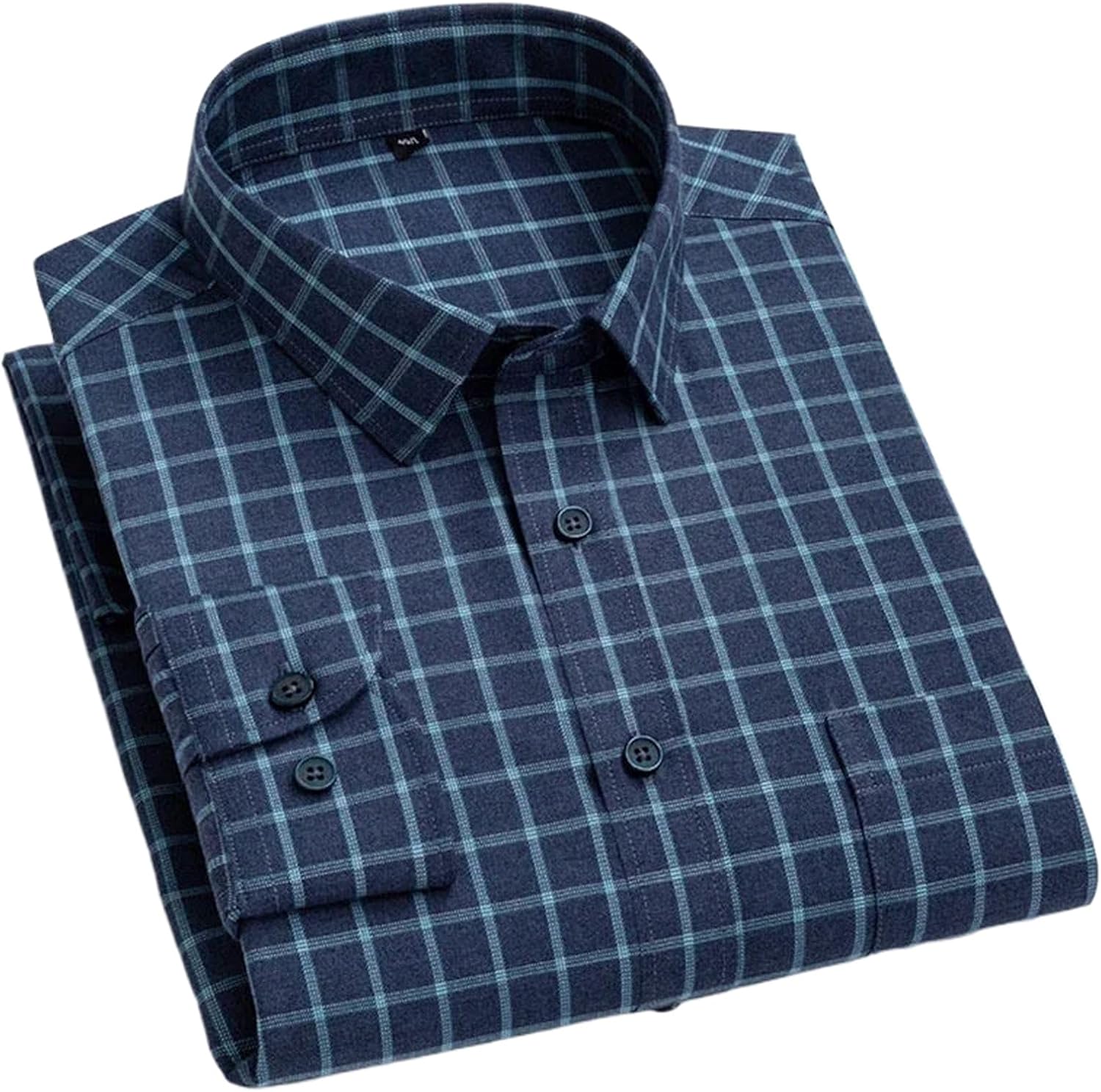 Long-Sleeve Shirts for Men Slim Fit Formal Shirt Silk Office Tops