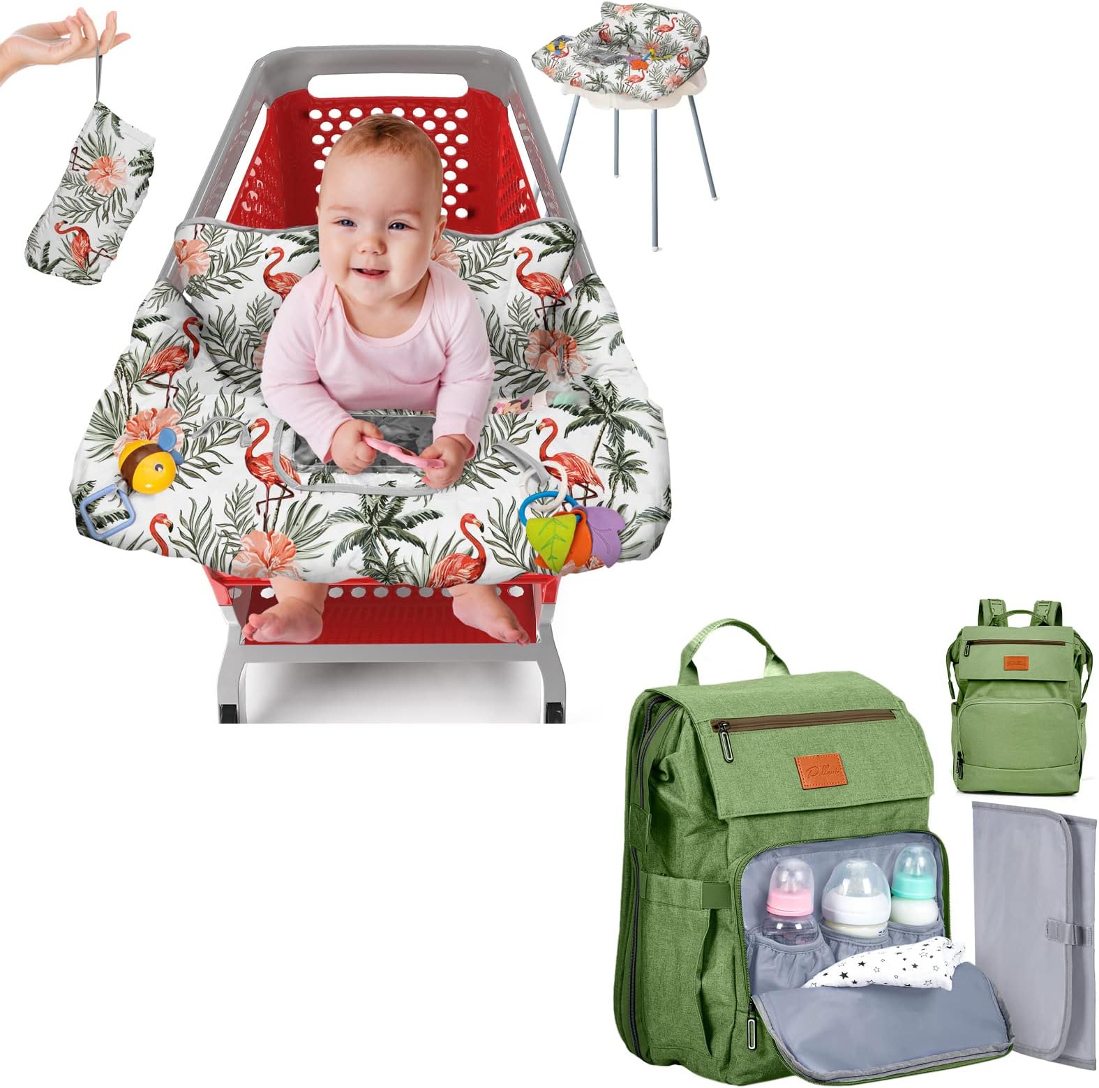 PILLANI Baby Essentials: Seat Cover & Diaper Bag - Baby Gifts