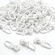 Pack of 100 Curtain Hooks for Rails Plastic Curtain Hooks for Hanging Curtain Hooks for Rails Running Channel 5.8-7 mm Caravan Motorhome Caravan Curtains Gliders White
