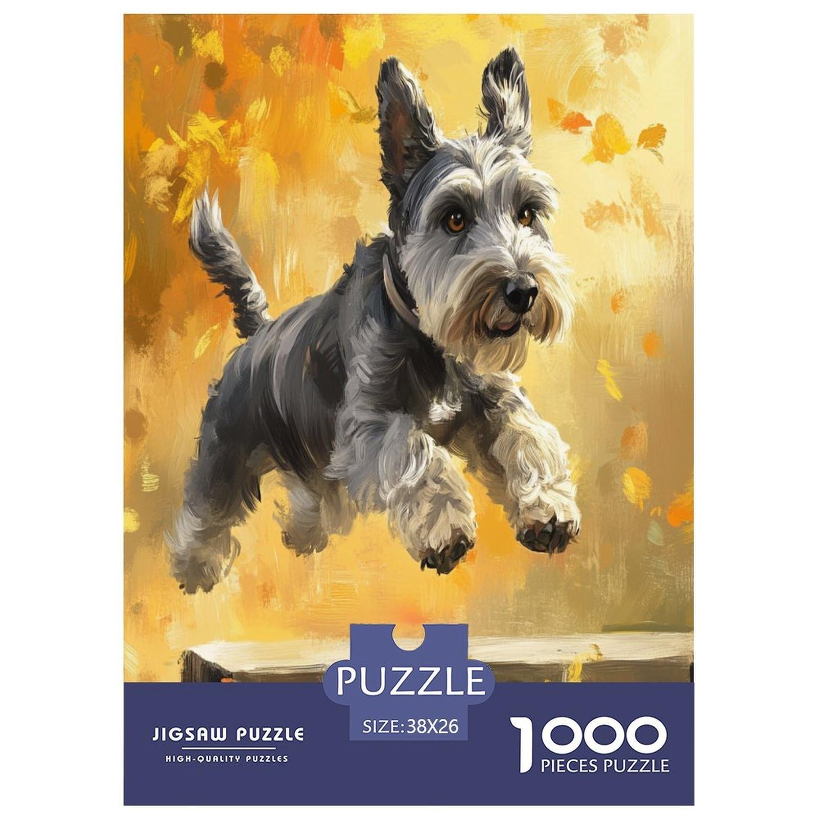 Rompecabezas imposible de 1000 piezas para ejercitar la mente con arte de Schnauzer 8